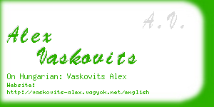 alex vaskovits business card